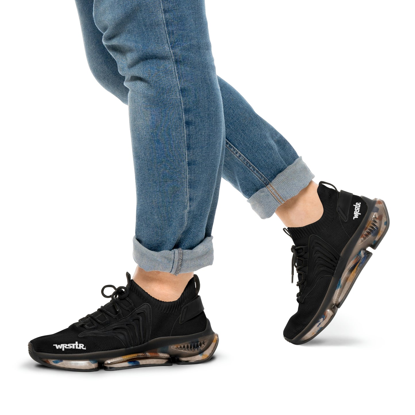 WRSTLR® unisex Black Mesh Sneakers