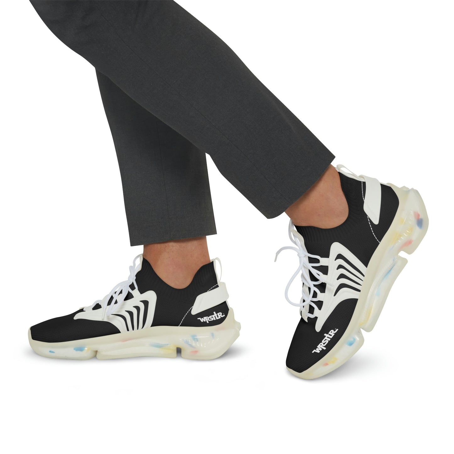 WRSTLR® unisex Black Mesh Sneakers