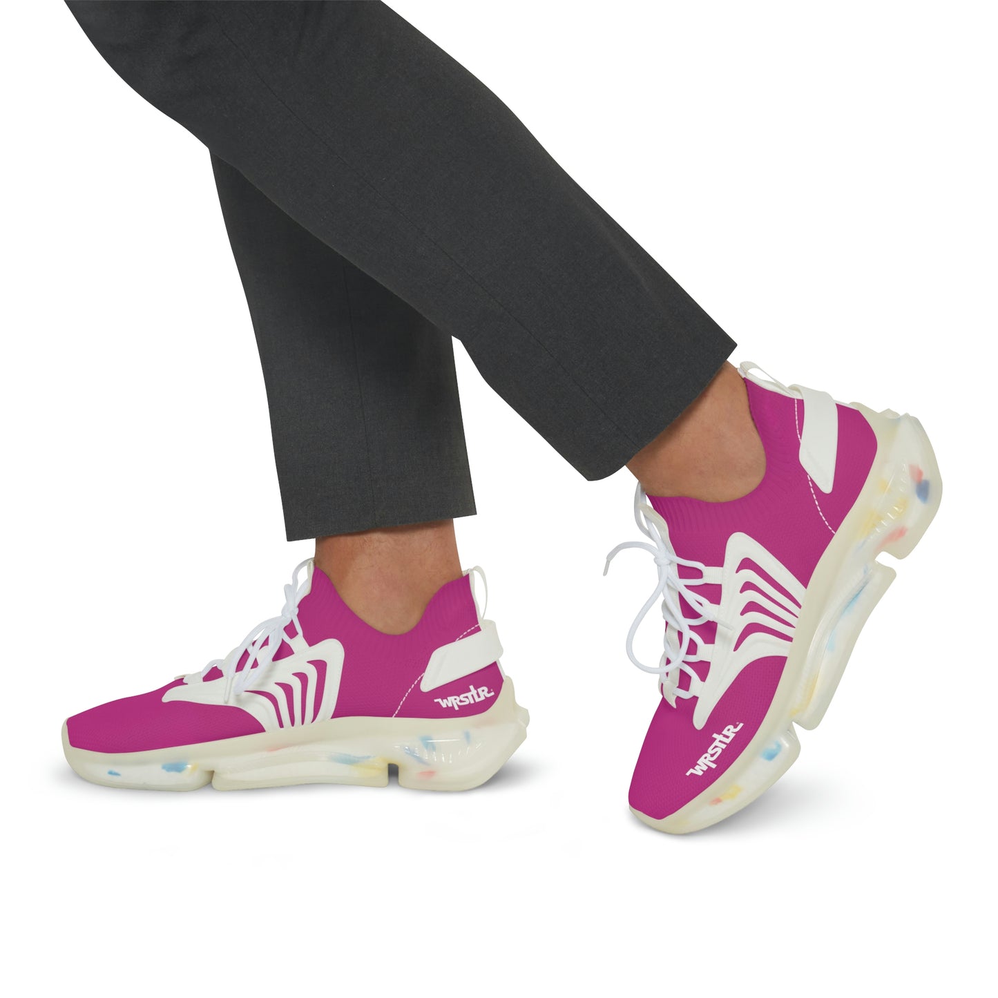 WRSTLR® unisex Pink Mesh Sneakers