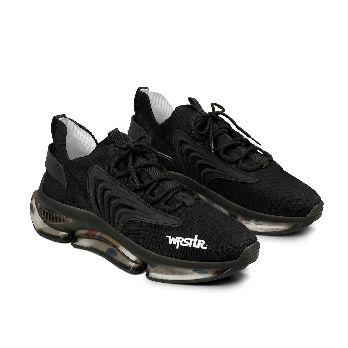 WRSTLR® unisex Black Mesh Sneakers