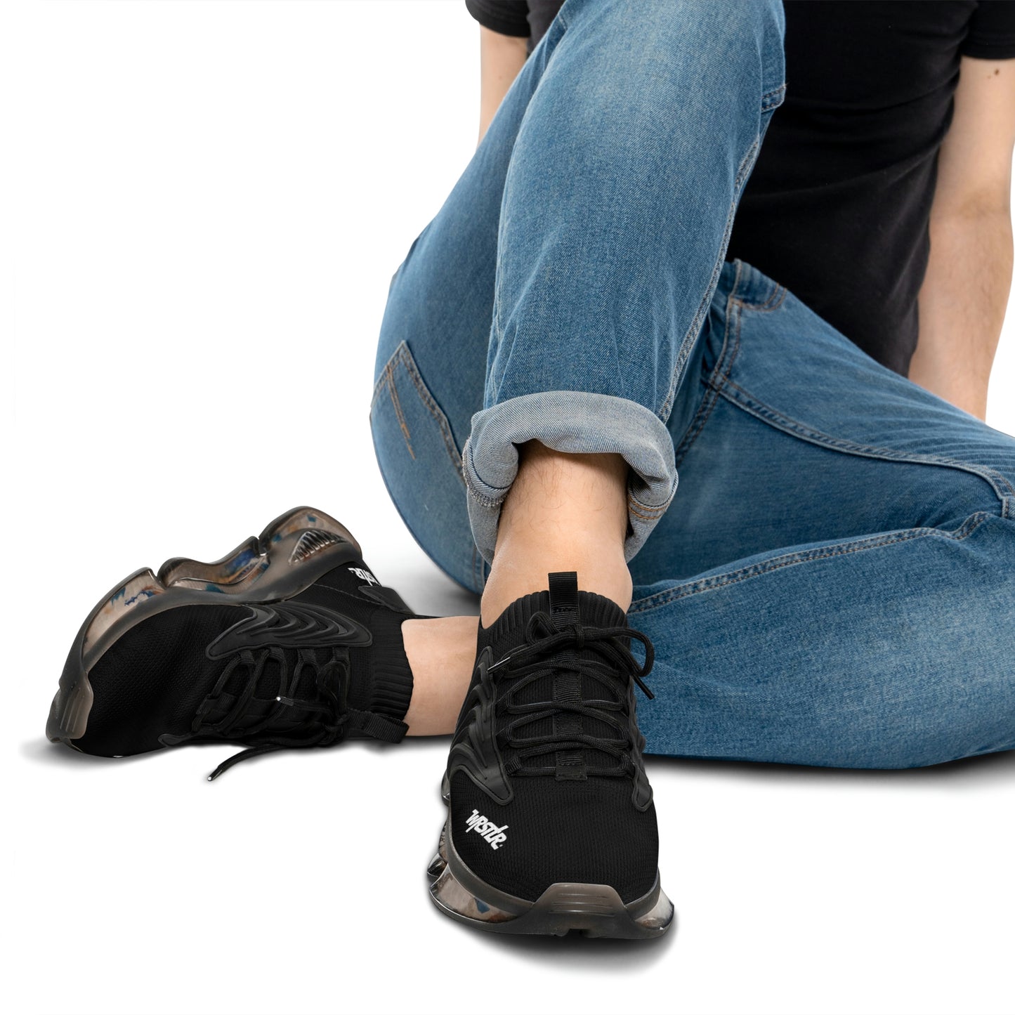 WRSTLR® unisex Black Mesh Sneakers