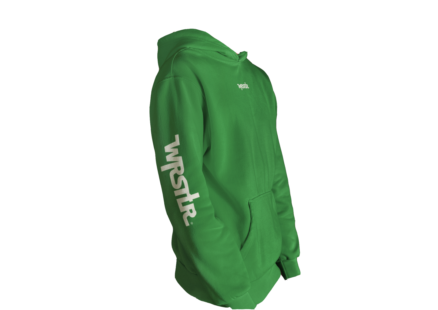 Wrstlr® Green Hoodie White Signature