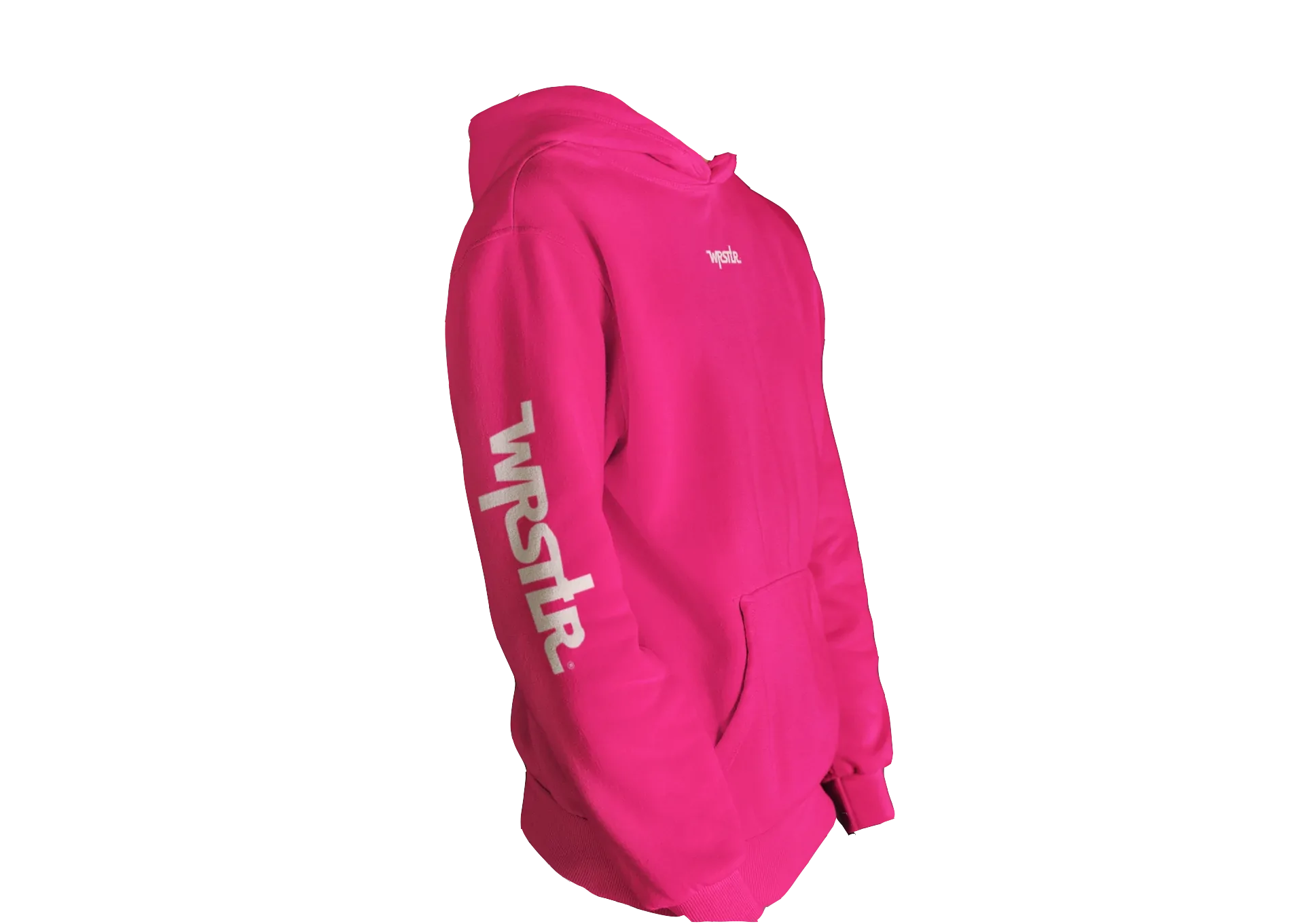 Wrstlr Hoodie Hot Pink White Signature wrstlr