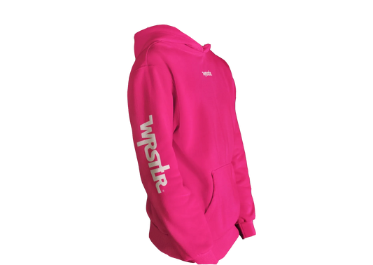 Wrstlr® Hoodie Hot Pink White Signature