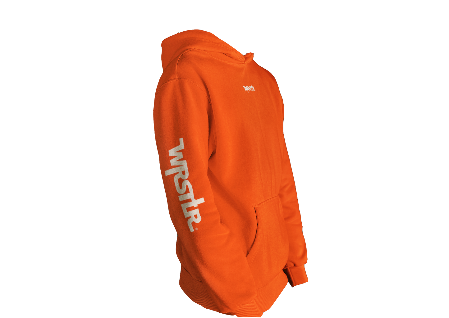 WRSTLR® Orange Hoodie White Signature