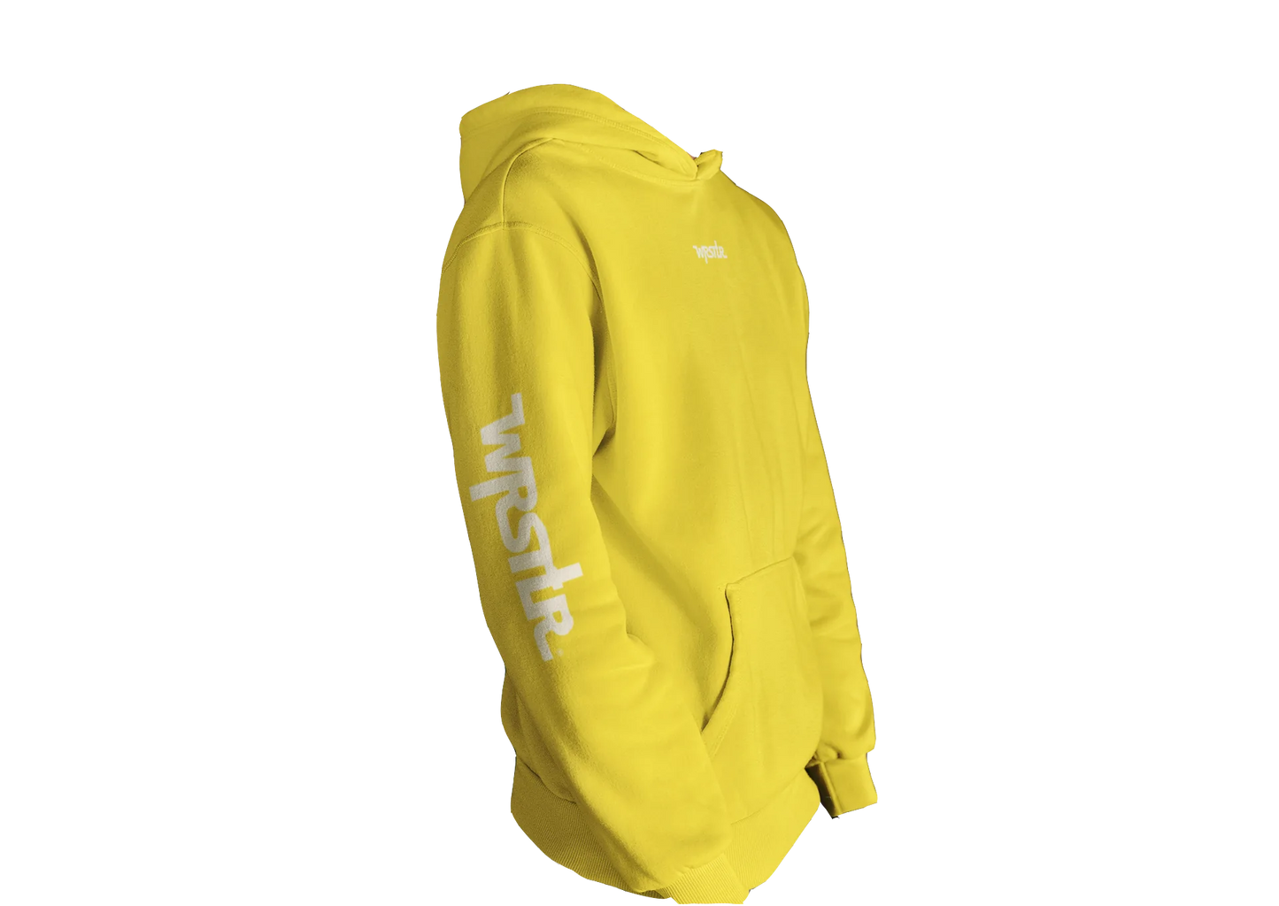 Wrstlr® Yellow Hoodie White Signature